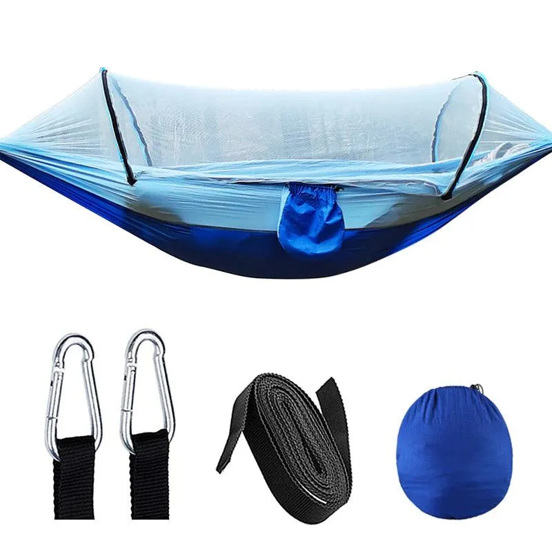 Automatic Quick-Opening Mosquito Net Hammock: Anti-Rollover Nylon Rocking Chair for Outdoor Camping