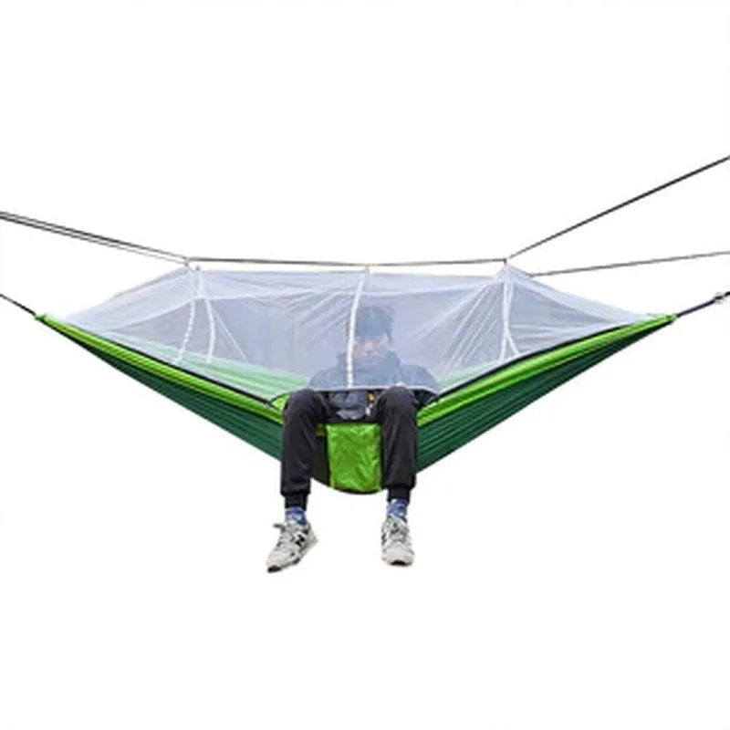Automatic Quick-Opening Mosquito Net Hammock: Anti-Rollover Nylon Rocking Chair for Outdoor Camping