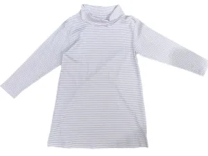 Basics Lanier Knit Turtleneck Dress, Lavender Stripe