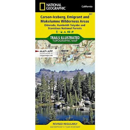 Carson-Iceberg, Emigrant, and Mokelumne Wilderness Areas Map [Eldorado, Humboldt-Toiyabe, and Stanislaus National Forests]