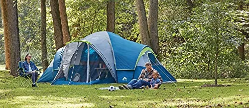 Dome Tent Ozark Trail 10-Person Family Camping Tent with 3 Rooms
