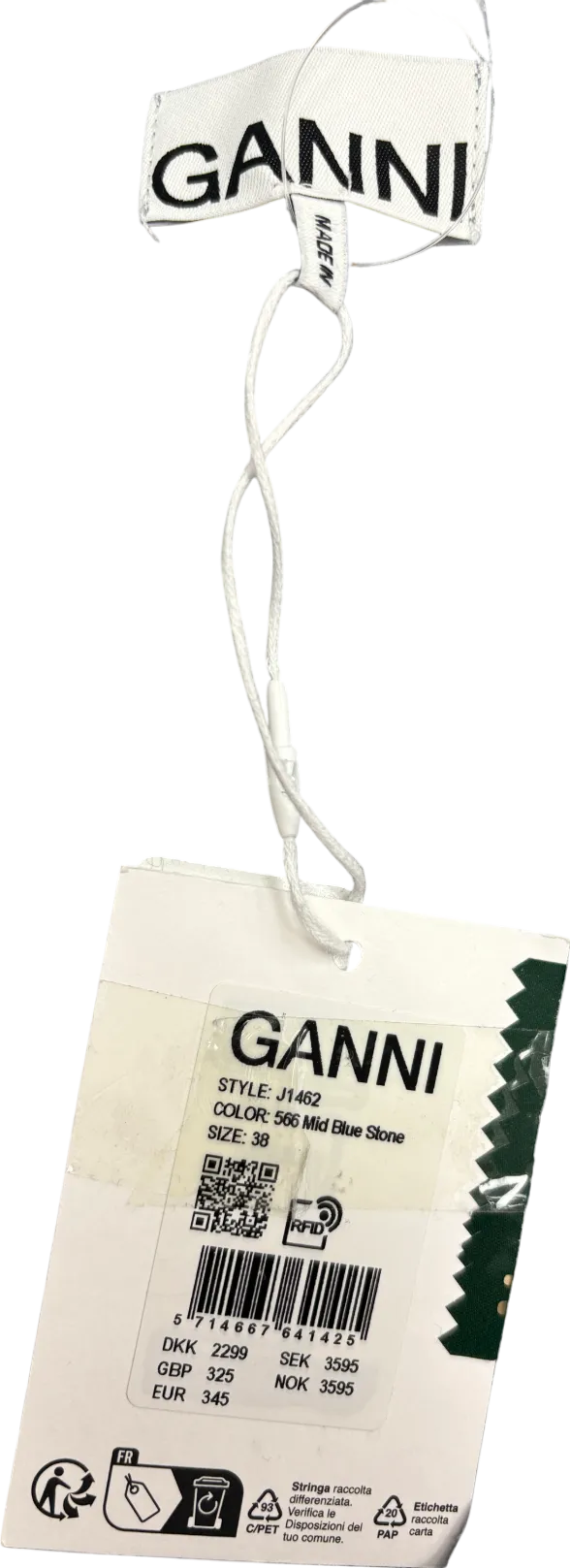 GANNI Blue Future Denim Maxi Dress UK 10