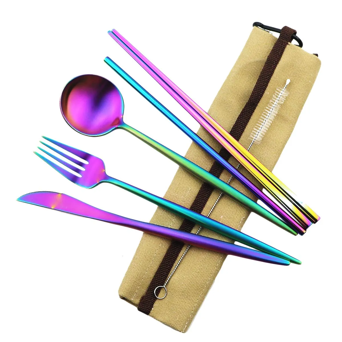 Gugrida: 18/10 Stainless Steel Portable Utensils Set (7-pieces)