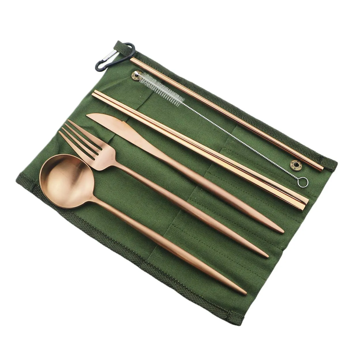 Gugrida: 18/10 Stainless Steel Portable Utensils Set (7-pieces)