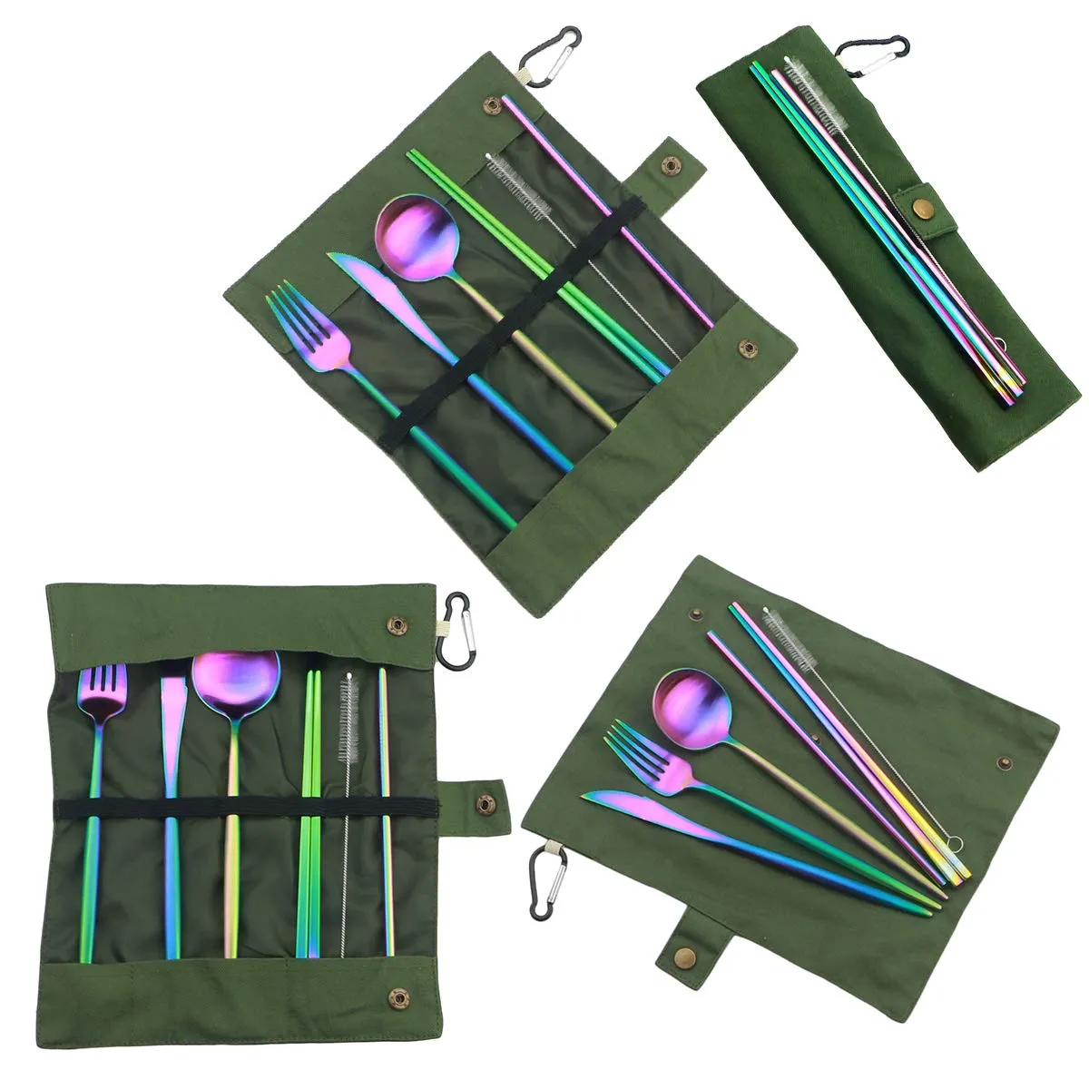 Gugrida: 18/10 Stainless Steel Portable Utensils Set (7-pieces)