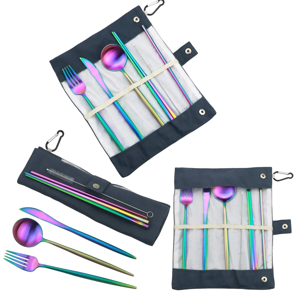 Gugrida: 18/10 Stainless Steel Portable Utensils Set (7-pieces)