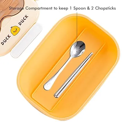 Kids Cartoon Design Stainless Steel Lunch Box With Spoons