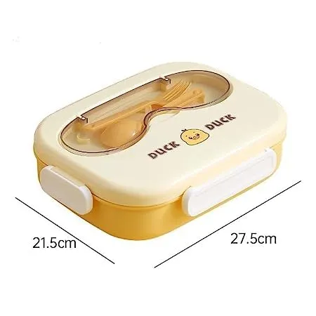 Kids Cartoon Design Stainless Steel Lunch Box With Spoons