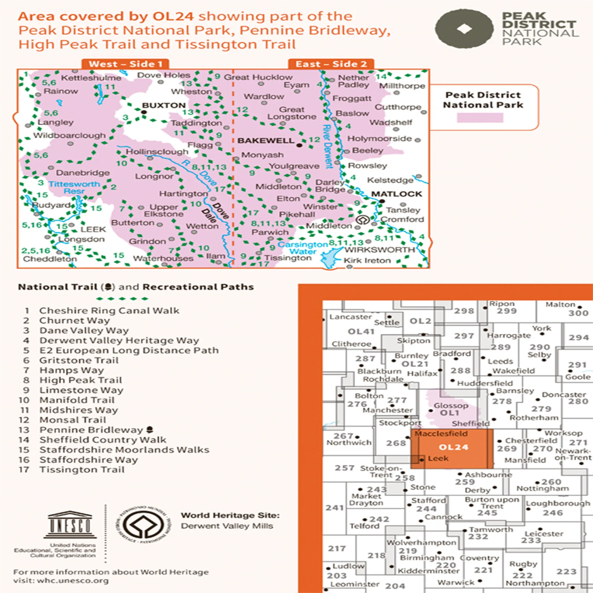 Ordnance Survey Explorer OL24 Map The Peak District