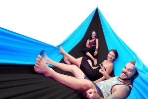 "21ft" BaseCamp Hammock™ - Black & Aqua