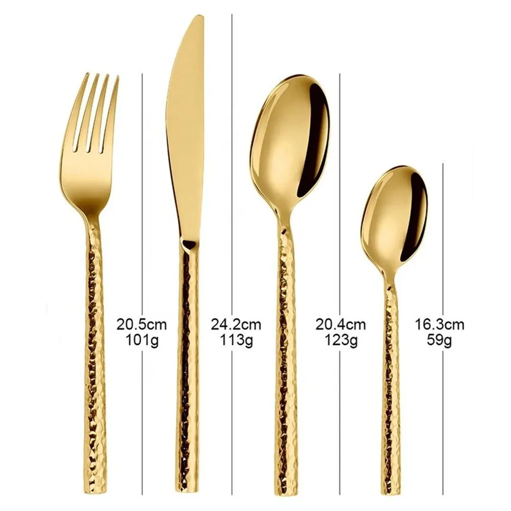 "Shiny Gold Stainless Steel Cutlery Set"