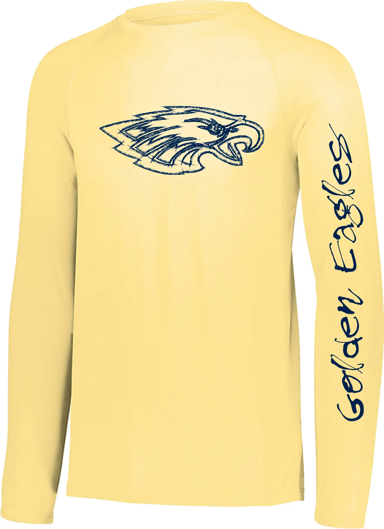 Raglan long sleeve moisture wicking T shirt