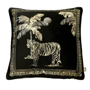 Tiger Tiger Cushion by Laurence Llewelyn-Bowen in Black 43 x 43cm