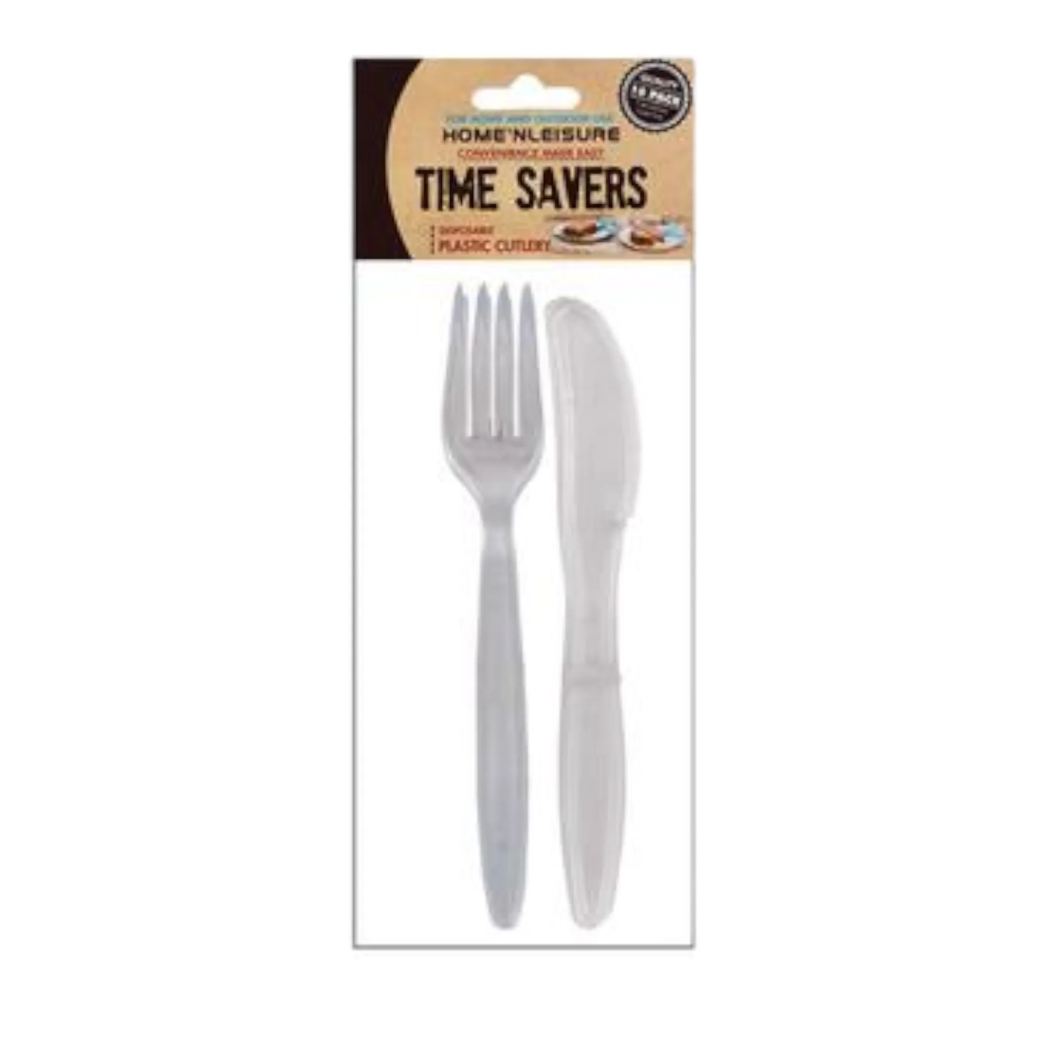 Time Savers Disposable Picnic Cutlery 5xKnives 5xFork 10pc