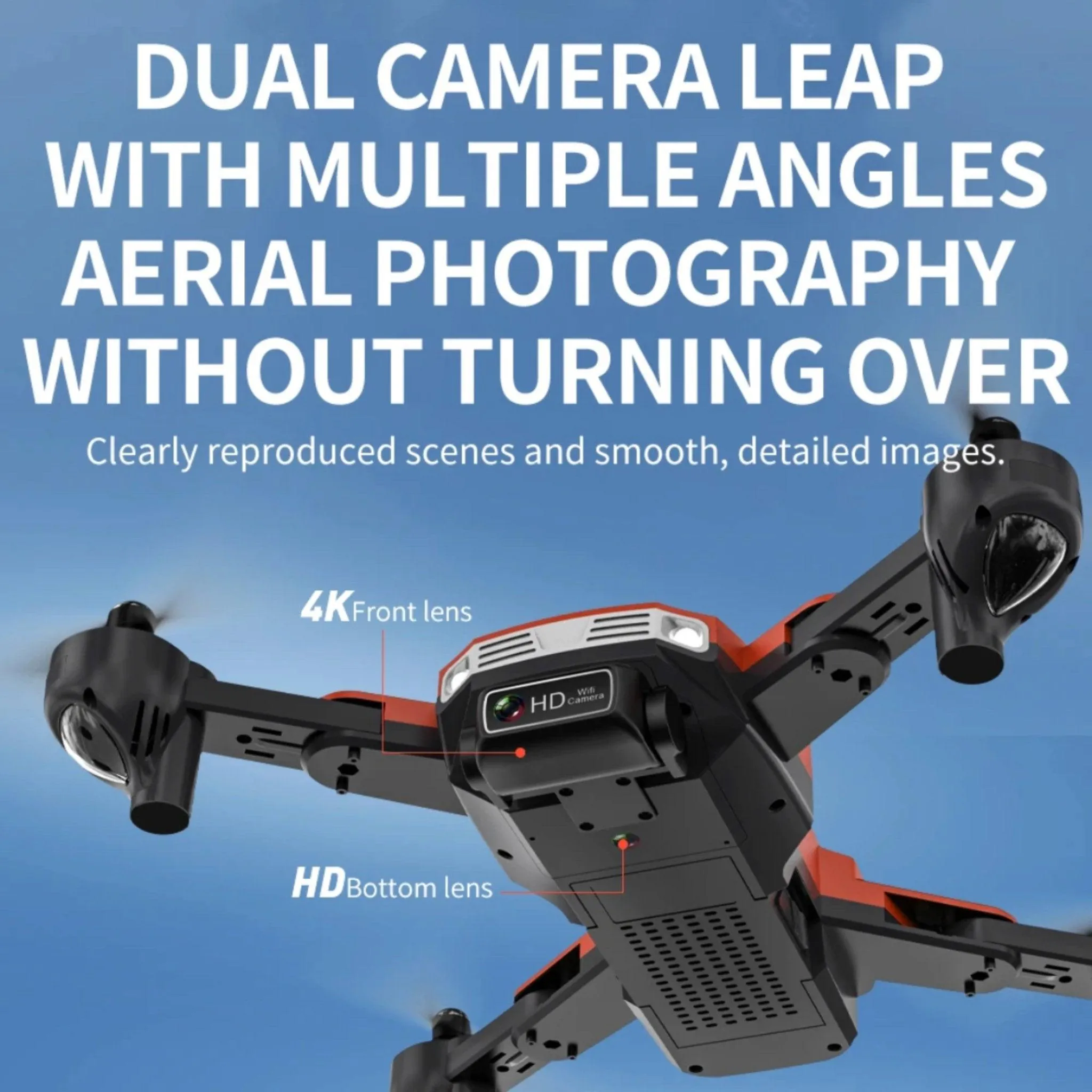 TUTT KF617 Mini Drone 4K Dual Camera Drone Infrared Obstacle Avoidance Optical Flow Foldable Quadcopter Height Hold Follow, Orbit, Waypoint Modes 2* Batteries