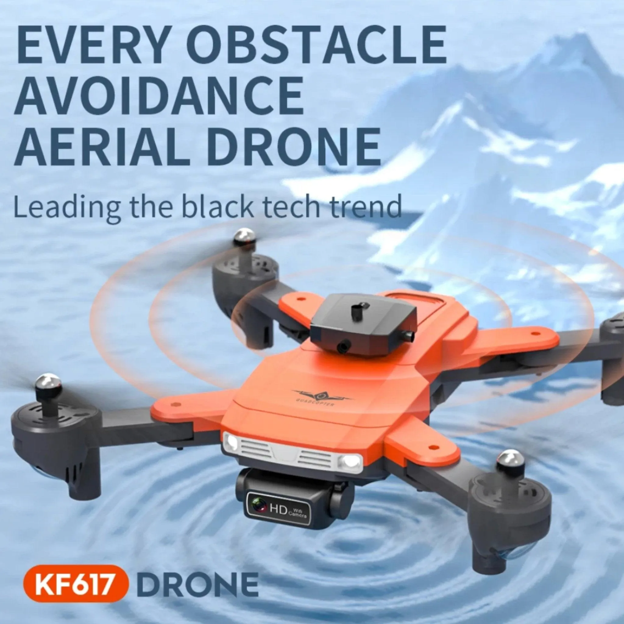 TUTT KF617 Mini Drone 4K Dual Camera Drone Infrared Obstacle Avoidance Optical Flow Foldable Quadcopter Height Hold Follow, Orbit, Waypoint Modes 2* Batteries
