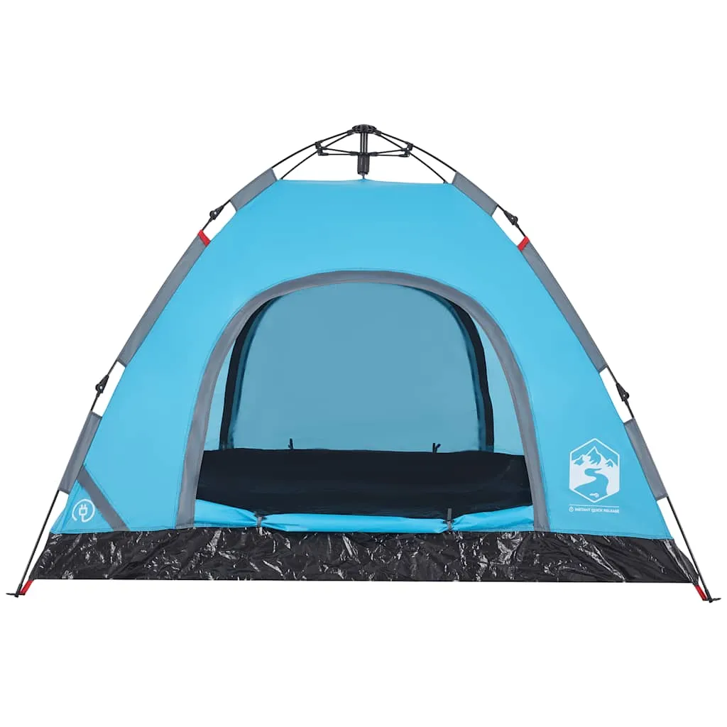 vidaXL Camping Tent 3-Person Blue Quick Release