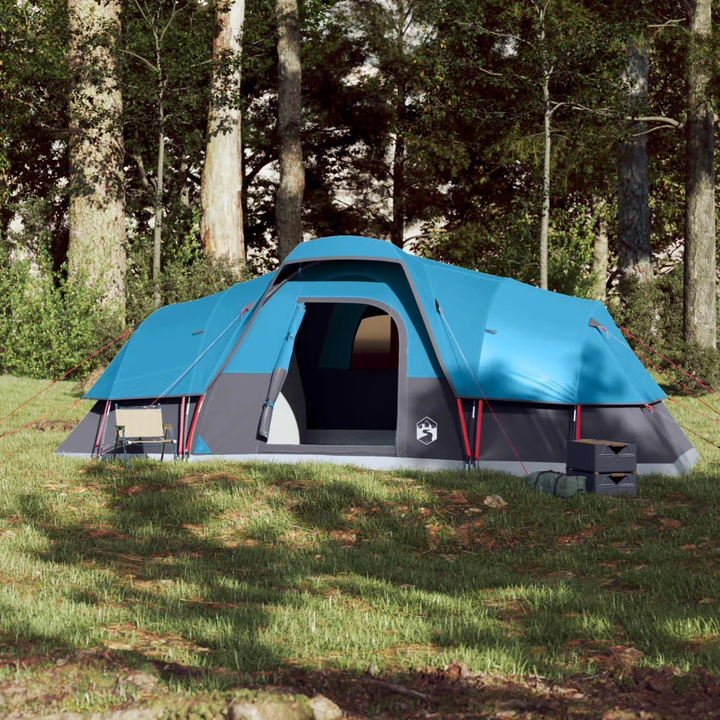 vidaXL Family Tent Dome 11-Person Blue Waterproof